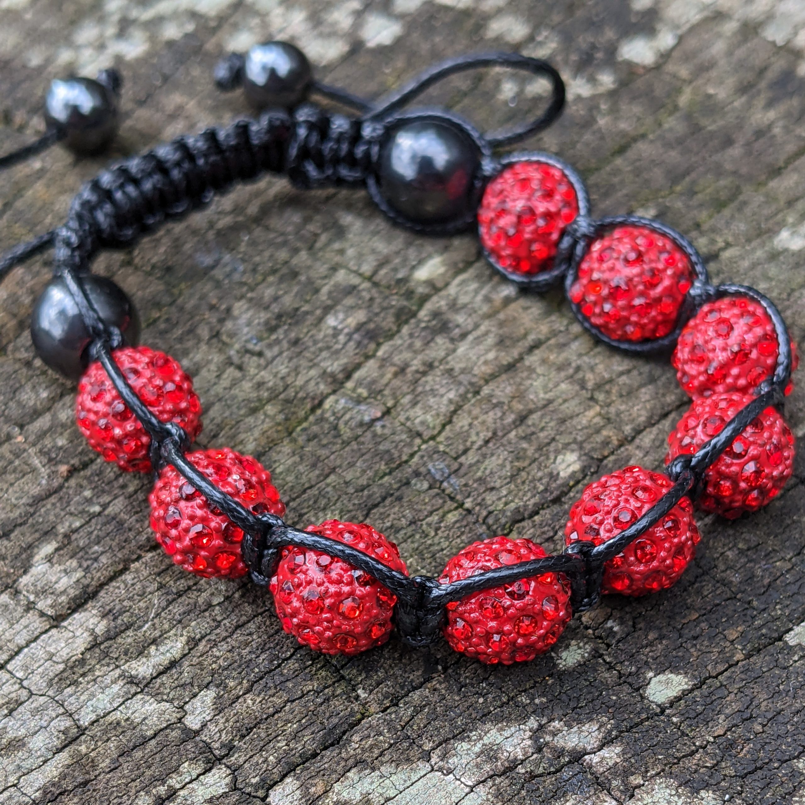 red-shamballa-disco-ball-crystal-beads-bracelet-macrame-cord-magnetite-beads-bracelet-uk