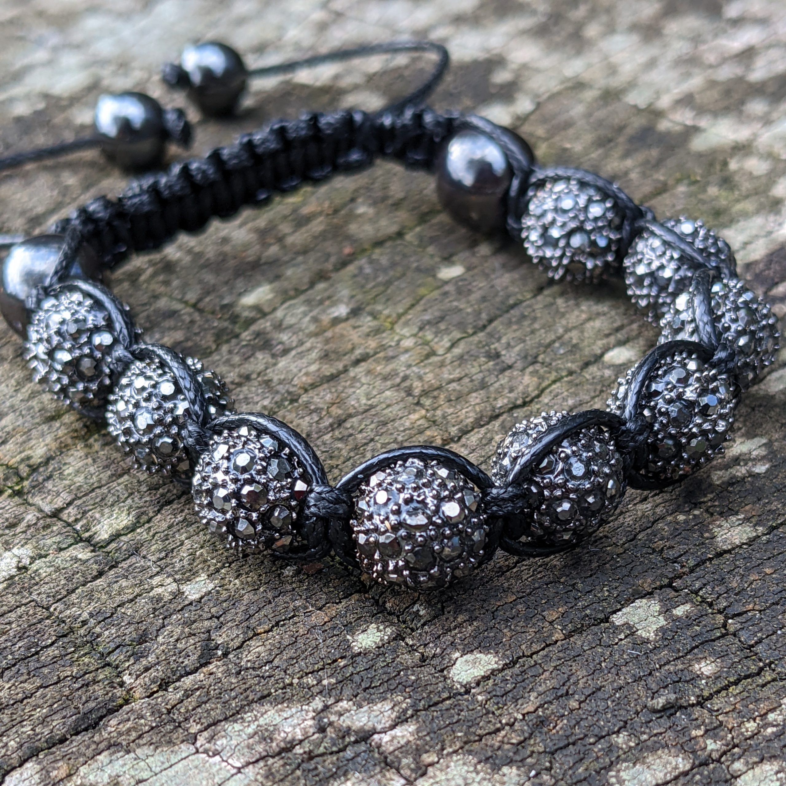 grey-shamballa-disco-ball-crystal-beads-bracelet-macrame-cord-magnetite-beads-bracelet-uk
