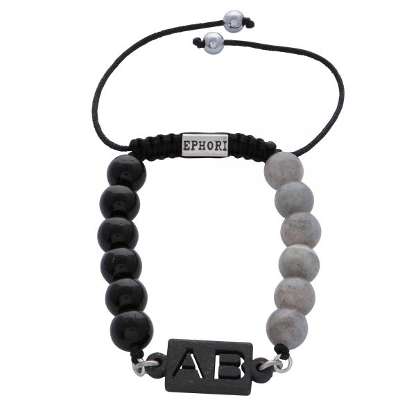 personalised-custom-initials-black-agate-moonstone-natural-stone-beaded-bracelet-for-men-him
