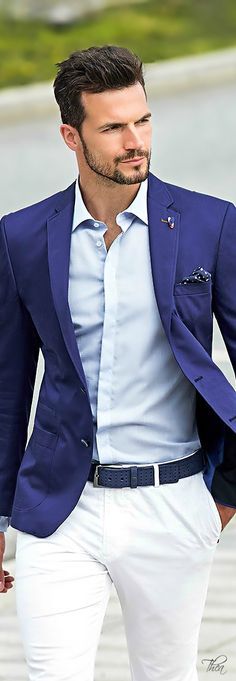 blue-blazer-white-pants-day-out-smart-casual-look-for-men