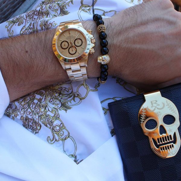 gold-skull-stainless-steel-black-mens-macrame-black-agate-beaded-bracelets-uk
