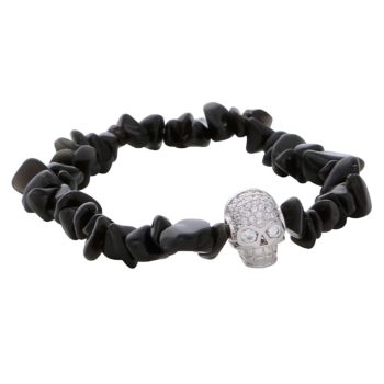 silver-skull-stainless-steel-black-mens-stretchy-black-obsidian-natural-stone-mens-beaded-bracelets-uk