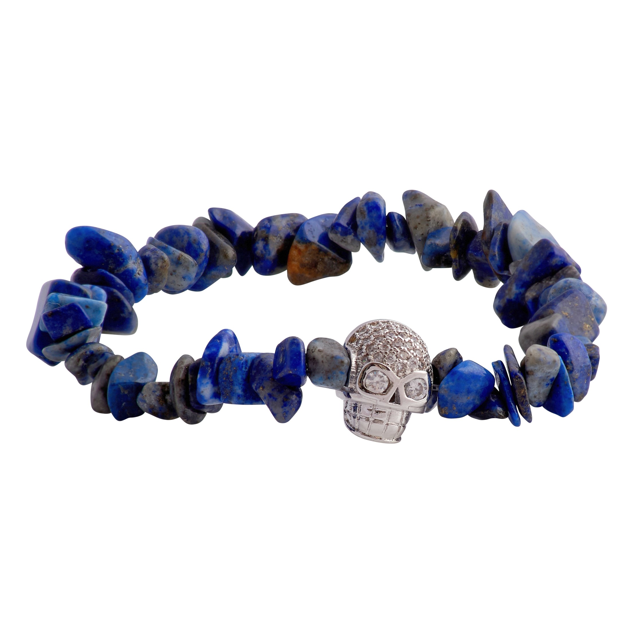 stretchy-silver-skull-blue-lapis-lazuli-natural-stone-mens-beaded-bracelet