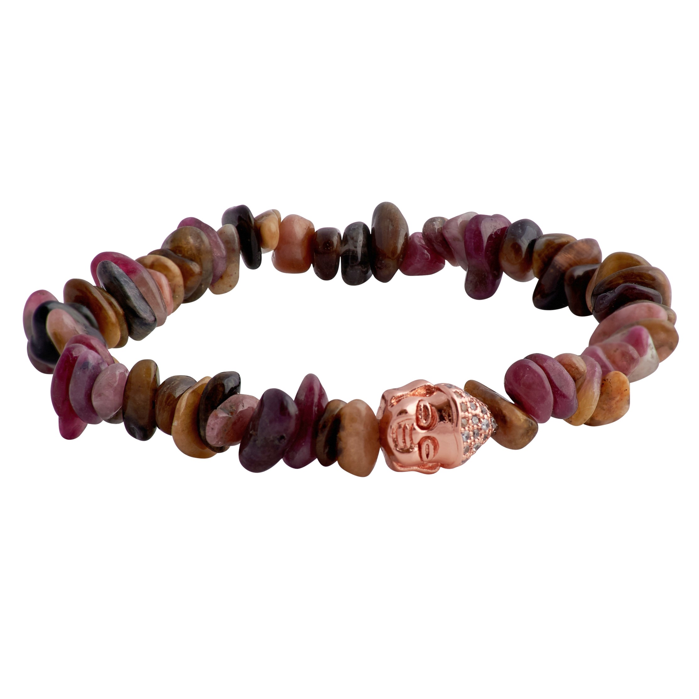 stretchy-rose-gold-buddha-bead-multicolour-tourmaline-natural-stone-beads-womens-beaded-bracelet