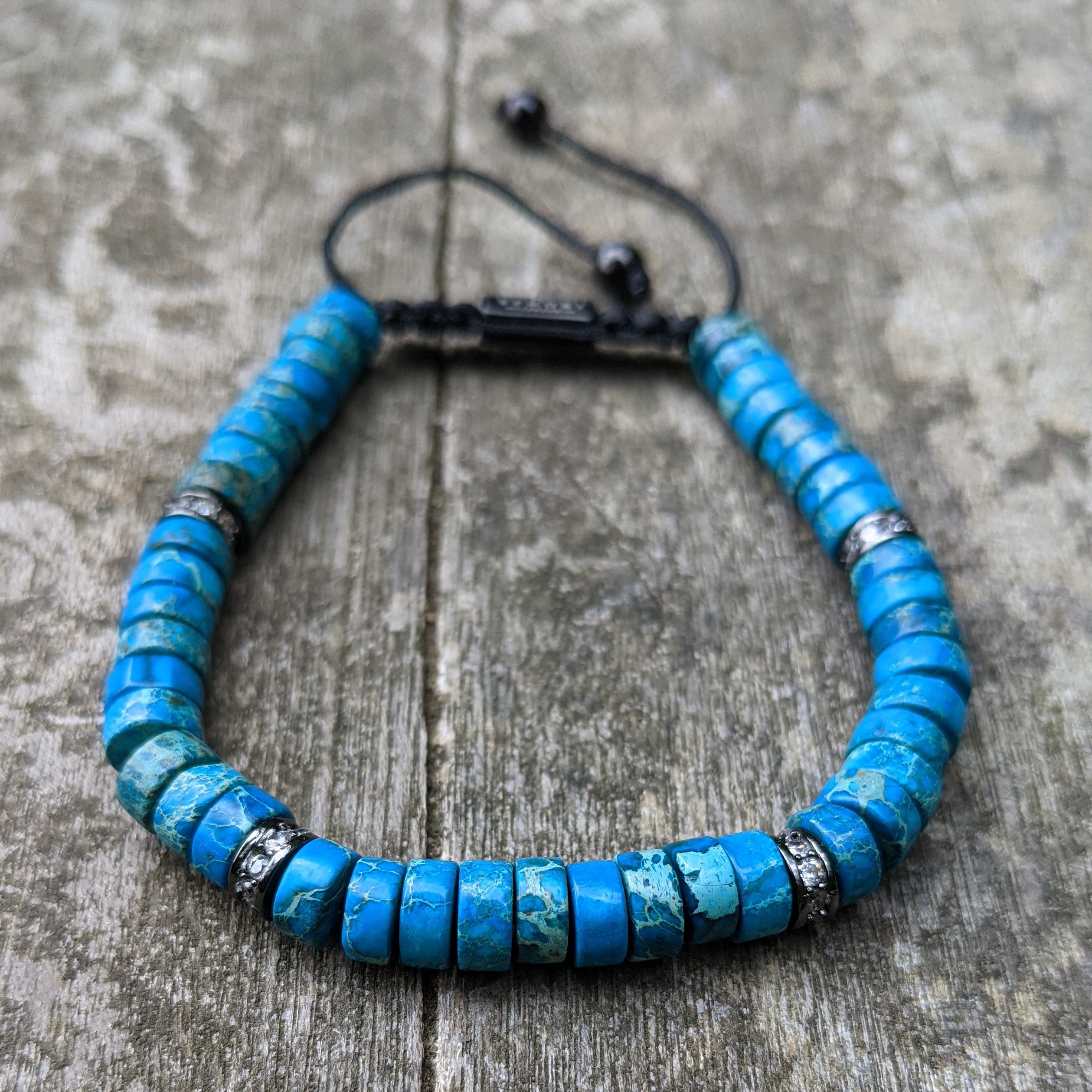 dark-turquoise-blue-imperial-jasper-rhinestone-bling-beads-mens-macrame-beaded-bracelets