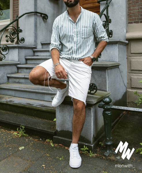 mens-shirt-white-shorts-summer-street-style-trainers-uk